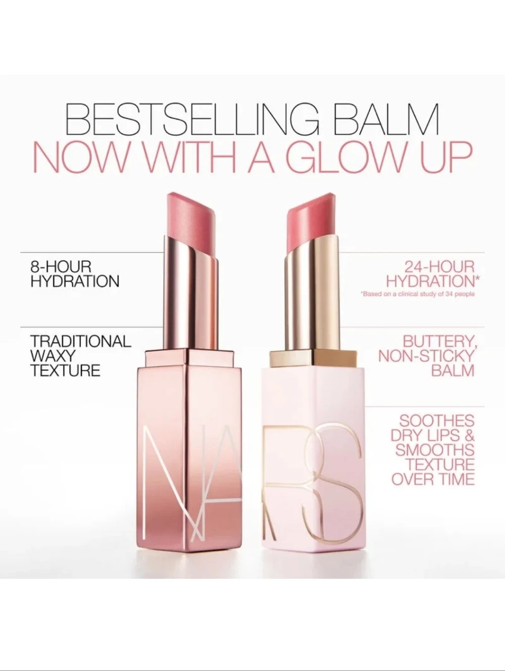 NARS Afterglow Lip Balm: Dolce Vita (888) Dusty Rose, 3g (Full Size), NWOB